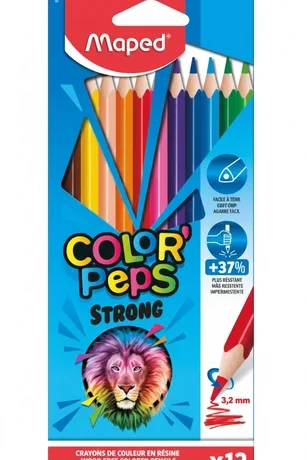 Crayons 12 couleurs strong MAPED