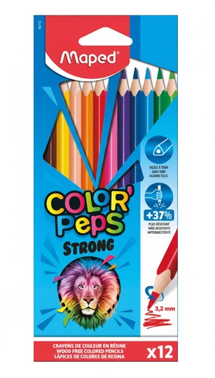 Crayons 12 couleurs strong MAPED