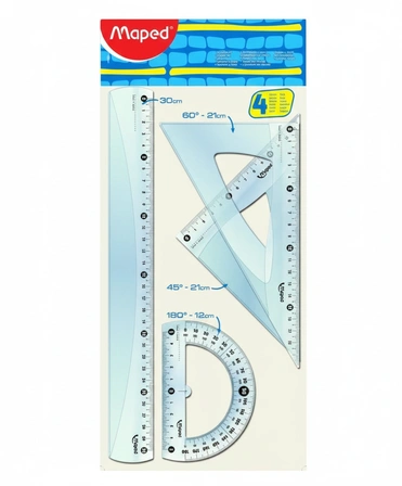 Kit de Traçage 30 Cm 4 Piéces Géometric