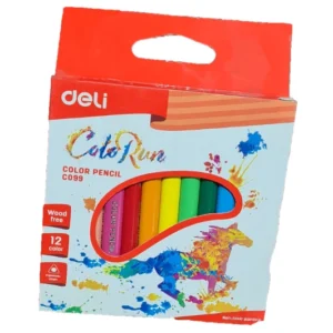 12 Deli Crayons de couleur en bois