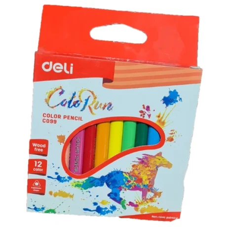 12 Deli Crayons de couleur en bois