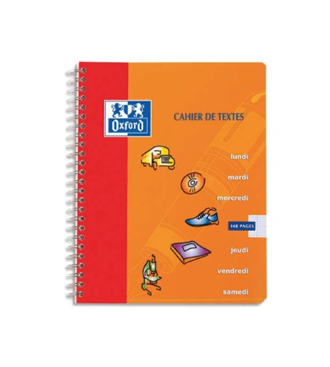 CAHIER DE TEXTES 96 PAGE SPIRAL