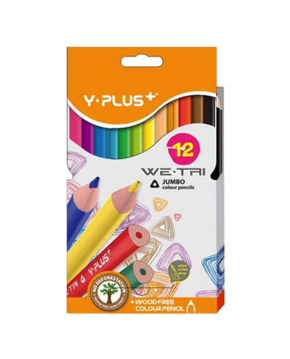 CRAYONS COLOR 12 PENCIL JUMBO Y-PLUS+ TC140300