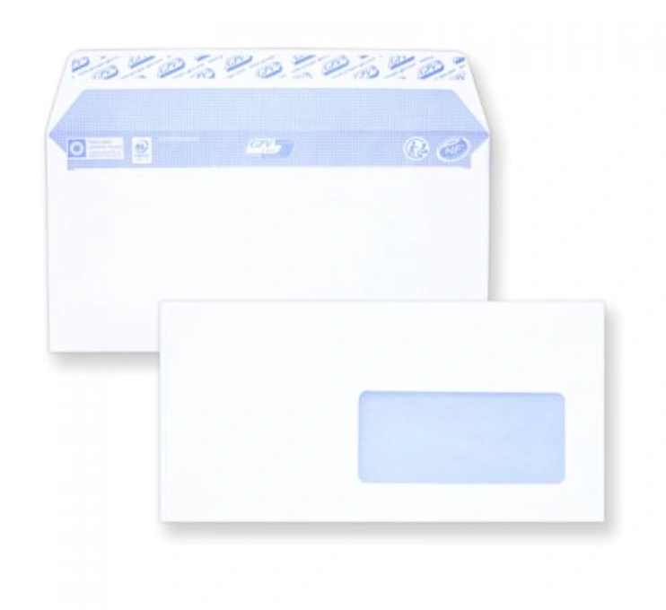 Enveloppe blanche avec fenêtre format 220x110 90G
