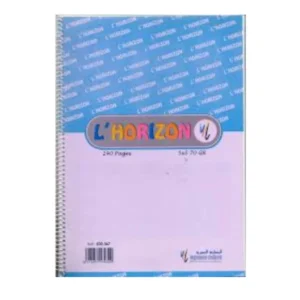 CAHIER SPIRAL PLASTIFIE L'HORIZON 240 PAGE GF 5X5