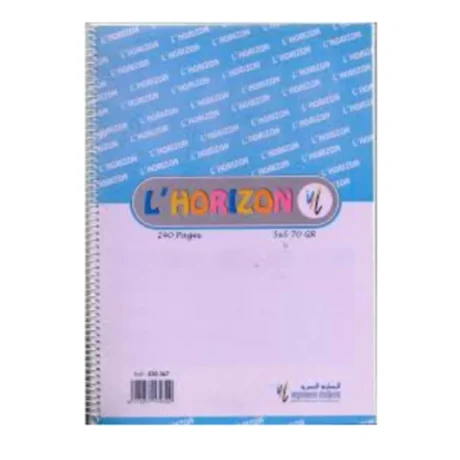 CAHIER SPIRAL PLASTIFIE L'HORIZON 240 PAGE GF 5X5