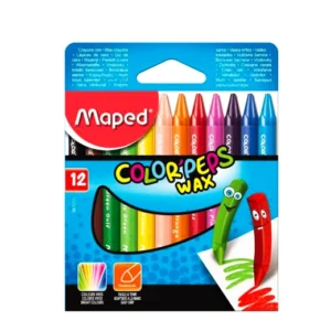 COLOR PEPS WAX MAPED 12 CRAYONS CIRE petit FORMAT