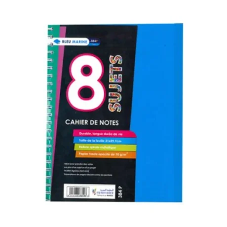 Cahier SPIRAL 8 SUJET 384P Blue Marine 21*29.7