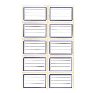 ETIQUETTE SCOLAIRE POCHETTE DE 10 FEUILLES