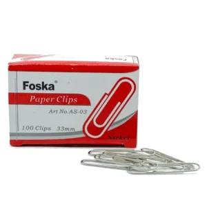 PAPER CLIPS FOSKA 100clips 33 mm NICKEL