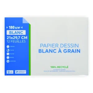 POCHETTE DESSIN BLANC BLEU STAR 240g_m 9 FEUILLES
