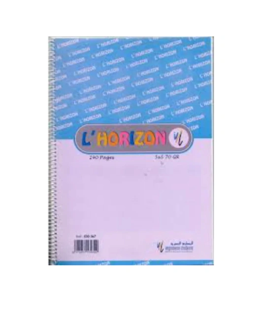CAHIER SPIRAL PLASTIFIE L'HORIZON 240 PAGE GF 5X5