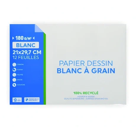 POCHETTE DESSIN BLANC BLEU STAR 240g_m 9 FEUILLES